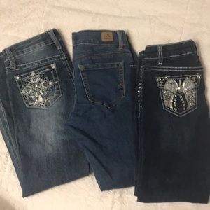Big Girls Kids Bling Bootcut & Skinny Jeans Size 8